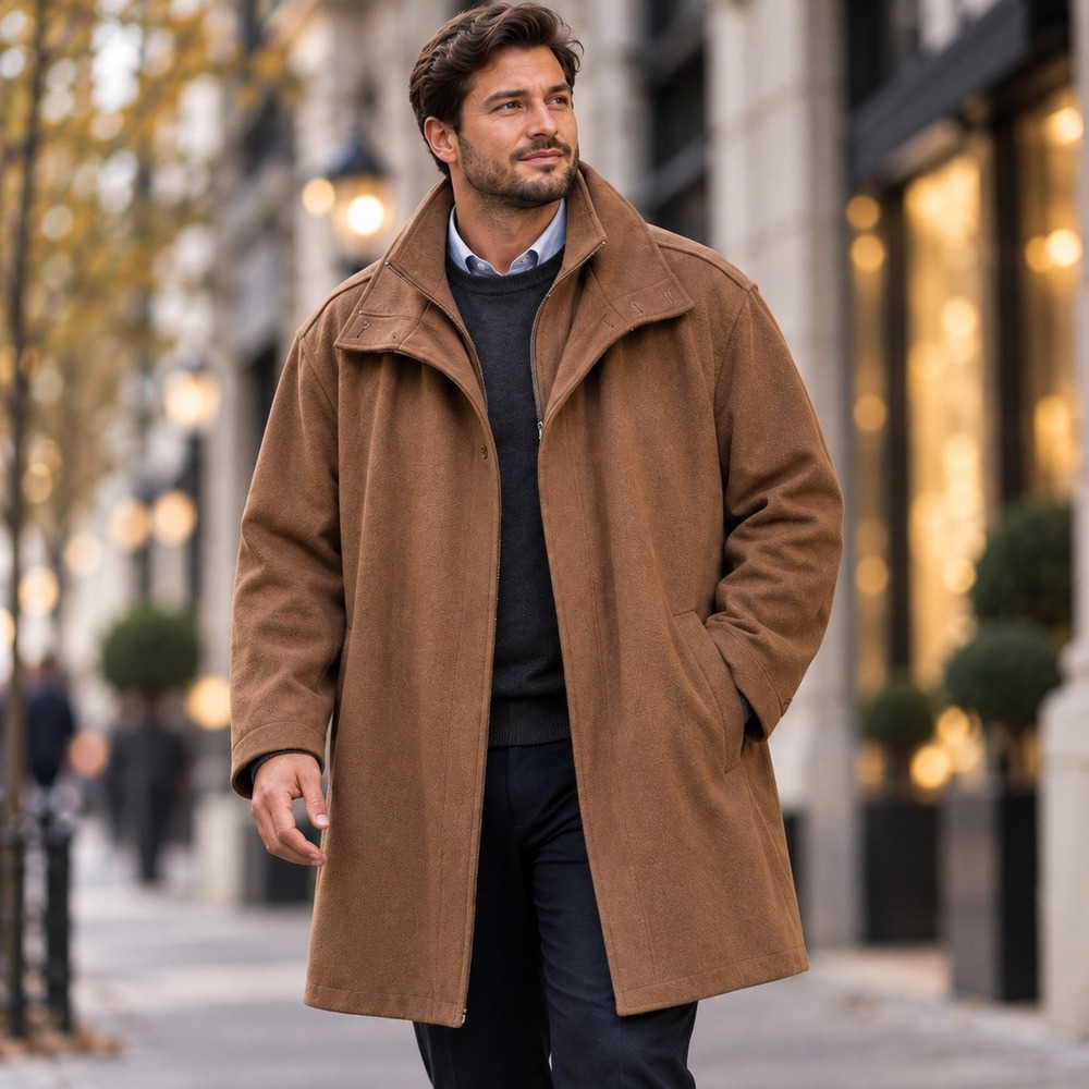 Sanyo Angora Cashmere Blend Car Coat 3 XL Vicuna Brown Angora Wool Cashmere